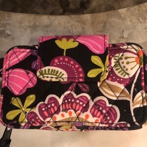 Vera Bradley Pink and Black Quilted Wristlet